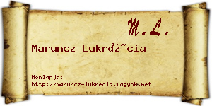 Maruncz Lukrécia névjegykártya